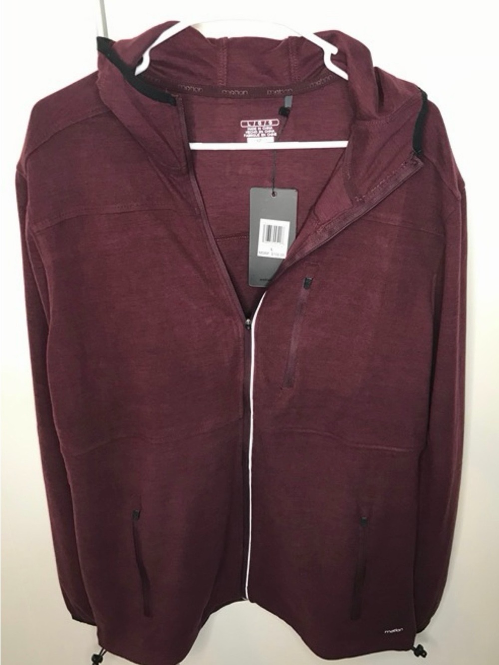 Men's Lightweight Maroon Hooded Shirt Jacket